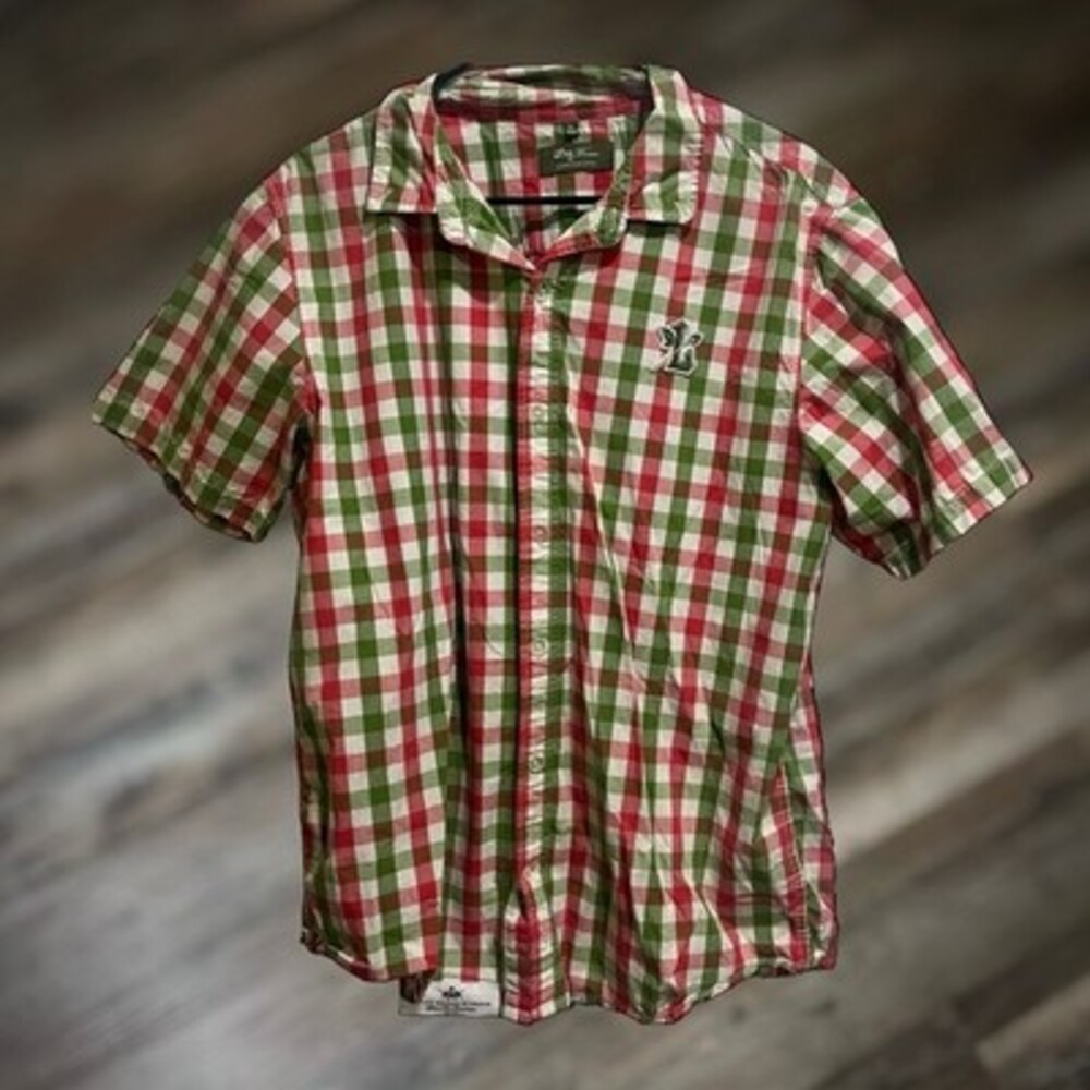 LRG Lifted Research Group Men's Plaid Short-Sleeve Button-Up XL Shirt VTG/Rare